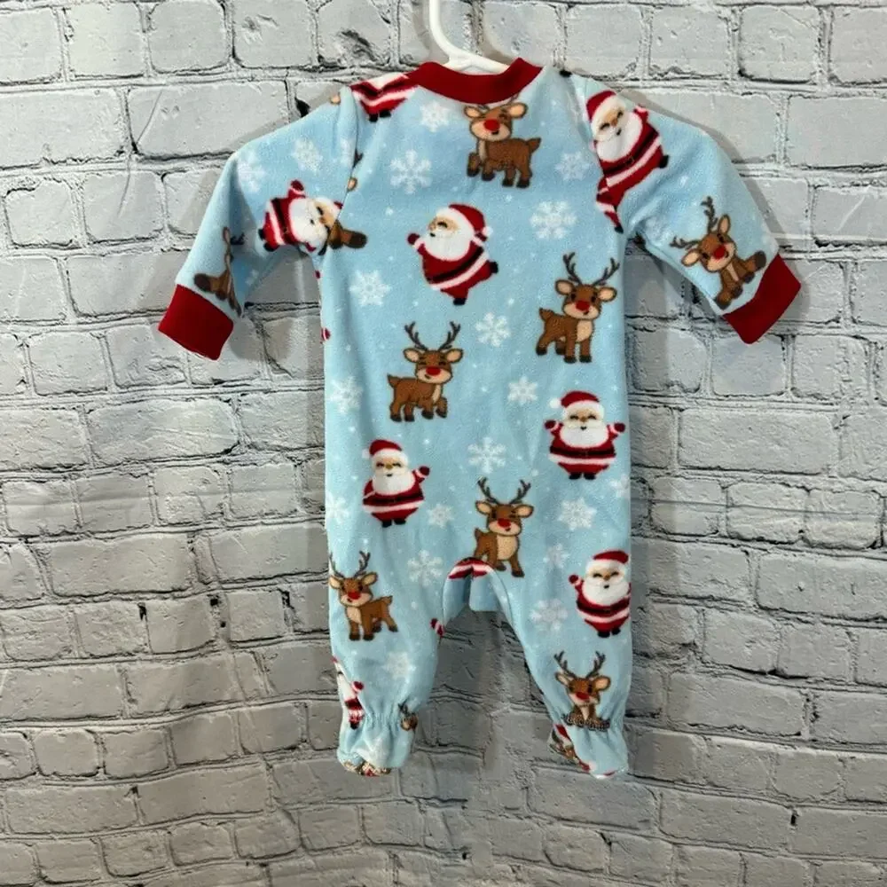 Posh Peanut Christmas Pattern Fleece Baby Footie